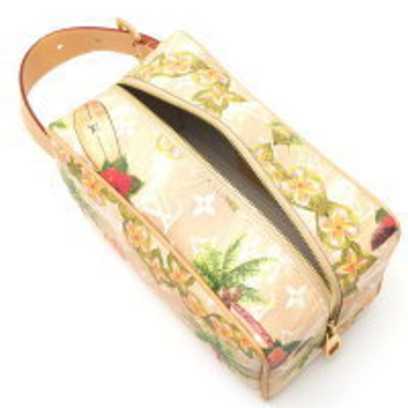 Louis Vuitton Beige Kit Locker Multicolor Surfing Dopp Handbag Leather - Picture 7 of 7